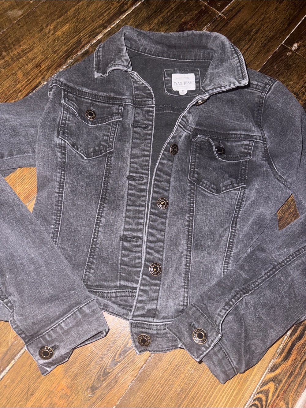 Wax Jean Charcoal Gray Women's Denim Jacket